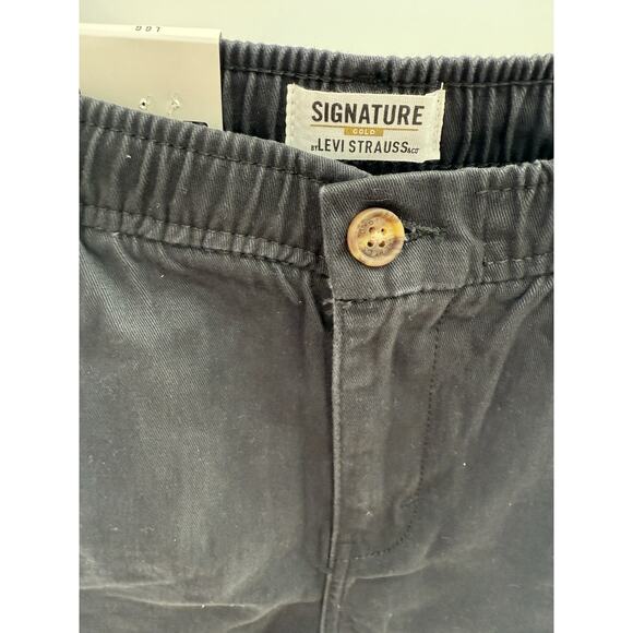 Levi Strauss Signature Boys Black Uniform Shorts Size Large 9" Inseam W/tag READ - Picture 3 of 11